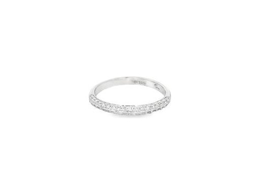 18K White Gold Half Eternity Ring with Natural Round Diamonds